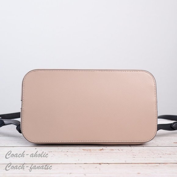 NWT Kate Spade Staci Dome Top Zip Leather Backpack in Warm Beige Colorblock - Picture 9 of 12